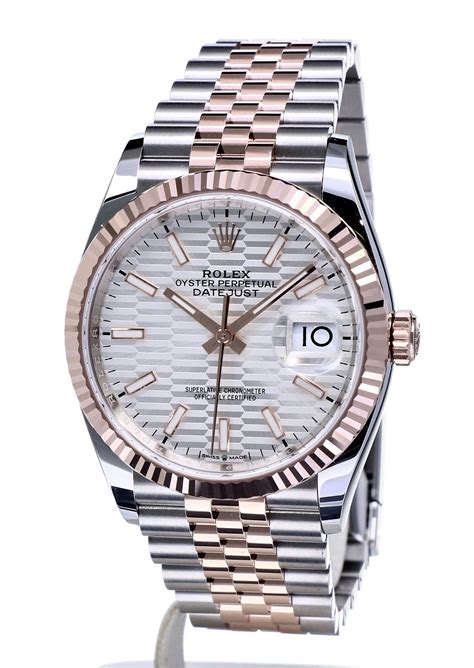 rolex oyster perpetual datejust silver and rose gold|36mm rolex datejust rose gold.